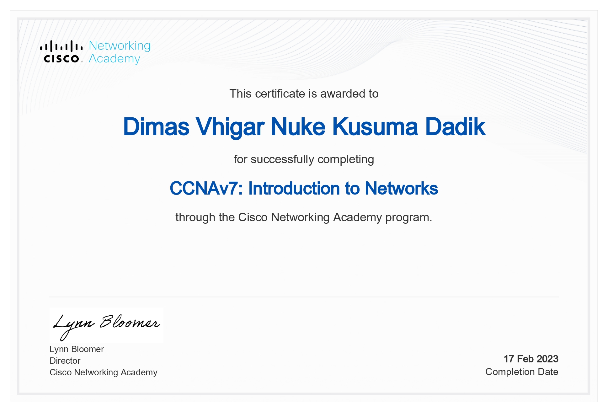 Cisco CCNA Certificate