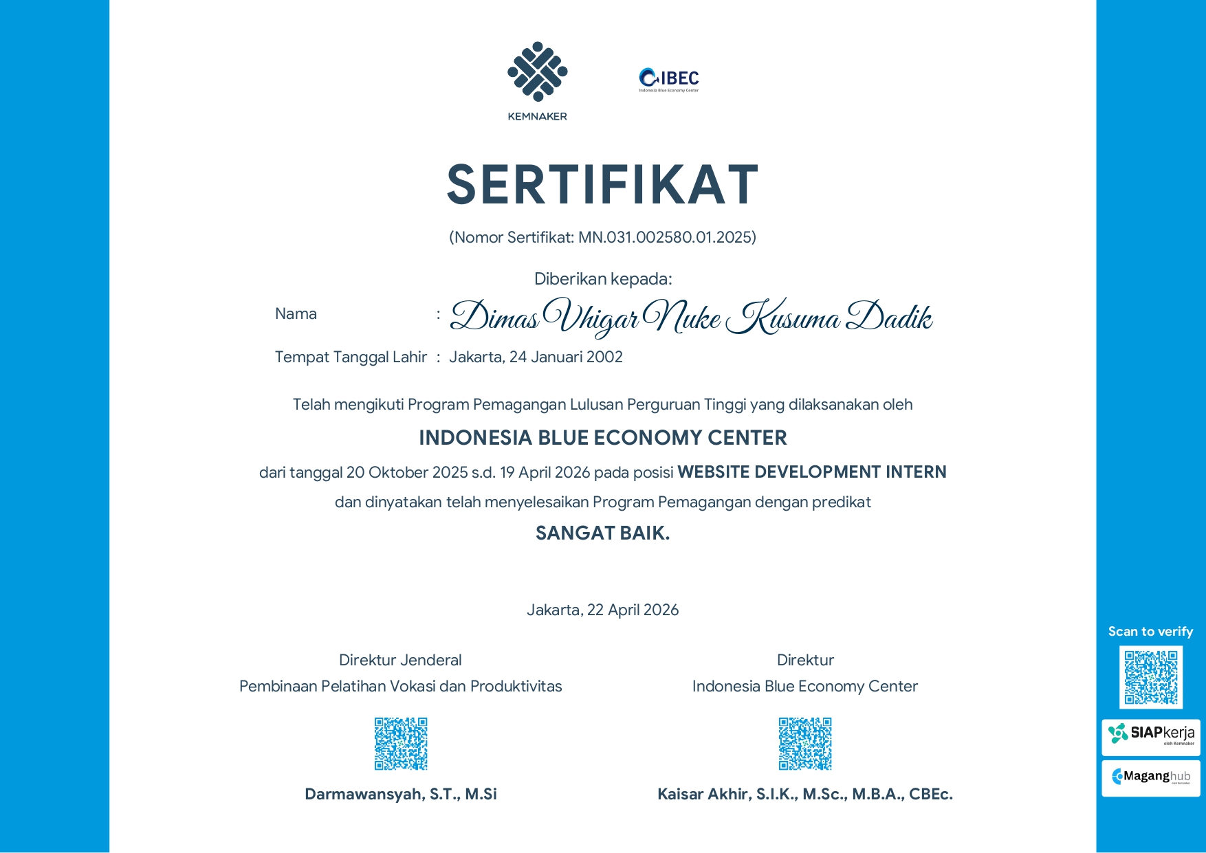 Cisco CCNA Certificate